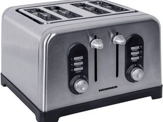 Prajitor de paine heinner htp-bk1400xmc, 1400w, 4 felii, 6 nivele de rumenire, inox foto 1