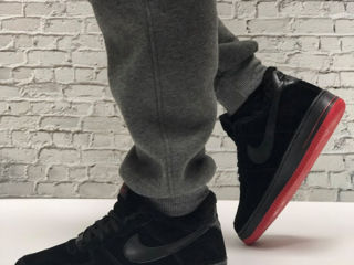 Nike Air Force 1 Low Suede Black/Red cu blana / с мехом foto 7