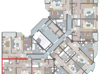 1-rm apt., 51 м², 7/16 fl.