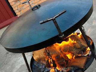 Сковорода из металлического диска с подставкой для огня, с крышкой 50 см доставка по Молдове  disc d foto 3