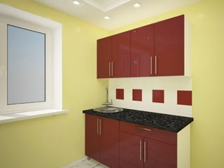 Set bucatarie PS, Mini (High Gloss) 1.6 m Bordo foto 1