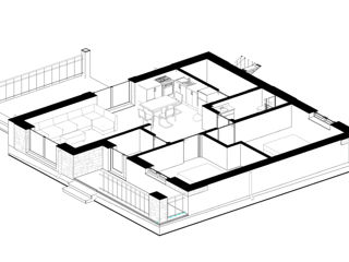 Casă de locuit individuală cu 1 nivel / P / stil clasic / 76.15 / proiecte / arhitect / 3D foto 4