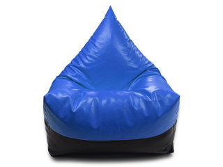 BeanBag Piramida XL din Ecopiele culoarea Albastra foto 1