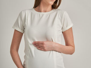 Tricou pentru sarcina si alaptare cu fermoare ascunse foto 7