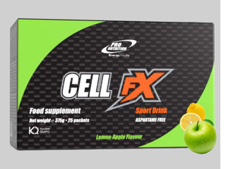 CELL FX Băutură sportivă, 25 plicuri x 15 g, Lămâie - Măr