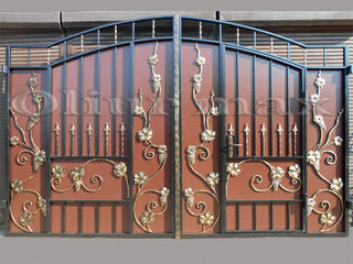 Balustrade, porți,  garduri,  copertine, gratii, uși metalice și alte confecții din fier forjat