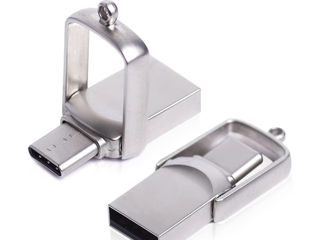 USB Flash mini de 64Gb cu conectare dublă Tipe-C și USB