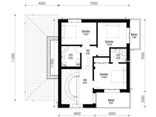 Casă de locuit individuală cu 2 niveluri / proiecte / renovare / arhitect / 3D foto 4