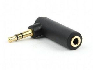 Audio Adapter 3-Pin*3.5 Mm Jack Angled 90  To *3.5 Mm Jack Socket, Cablexpert, A-3.5M-3.5Fl