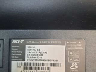 Монитор Acer s201hl 20 дюймов б/у 699 lei foto 5
