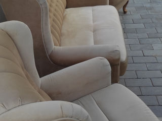 Комплект диван и два кресла, велюр foto 2