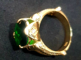 Золотой перстень с зелёным камнем (10,2 грам) foto 4