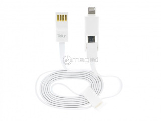 Cablu tellur 2 in 1 microusb apple iphone,ipad (lighting) nou (credit-livrare)/ кабель tellur 2 in 1 foto 2