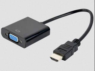 Adapter HDMI-VGA - Gembird A-HDMI-VGA-03, HDMI to VGA and audio adapter cable, single port, Black