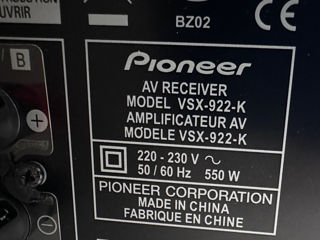 Pioneer AV RECEIVER MODEL VSX-922-K foto 2