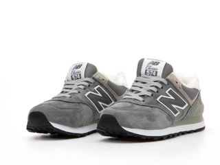 New Balance 574 Grey Unisex cu blana / с мехом foto 5