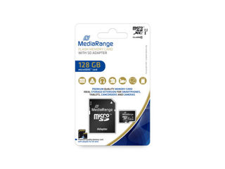 MediaRange microSDXC memory card, Class 10, with SD adapter, 128GB foto 1