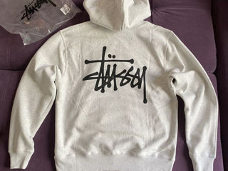 Серое zip hoodie stussy (оригинал) foto 2