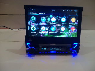 Pioneer с выдвижным экраном android,3g, wifi,bt,usb,gps,mp4 камера в подарок!