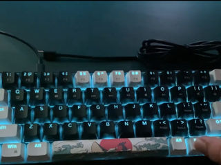 Tastatura de gaming cu led,ice blue 68 de taste foto 6