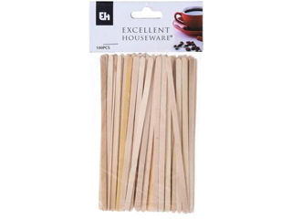 Set Betisoare Pentru Cafea Eh 100Buc, 14Cm, Lemn