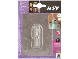 Крючки Самоклеющиеся Msv 2Шт Круг 8Cm, Прозрачн, Пластик