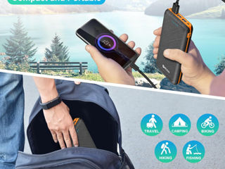 Power Banks 30000mAh Încărcător portabil Pachet de baterii Încărcător Camping Impermeabil foto 5