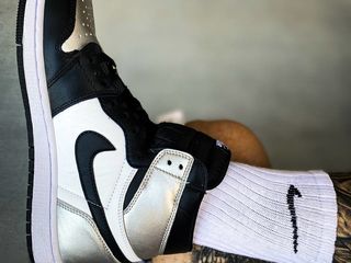 Nike Air Jordan 1 Retro High Black/Silver Unisex foto 8