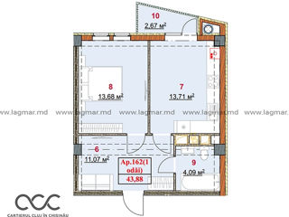 Apartament cu 1 cameră, 44 m², Râșcani, Chișinău