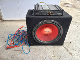 Subwoofer Sony + amplificator Kenwood