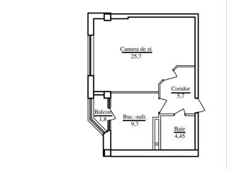 1-комнатная квартира, 48 м², Скулянка, Кишинёв