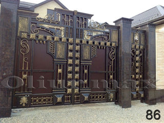 Porți, garduri, balustrade, copertine, gratii, uși metalice și alte confecții din fier forjat. foto 3