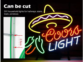Bandă LED Neon galbenă 5 metri Bandă Flexibilă Neon    Bandă decorativă de neon impermeabilă pentru foto 8