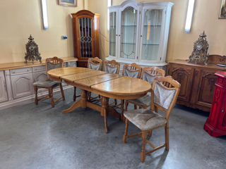Masa ovala cu 6 scaune,din lemn, Стол овальный с 6 стульями, деревянный, foto 10