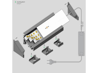 Profil din aluminiu de colt CORNER 27 pentru banda LED - anodizat 2 metri - set complet Profilul LED foto 19