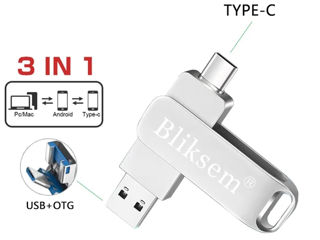 Unitate flash de 64 Gb trei într-unul - USB, micro USB și Type-C foto 2