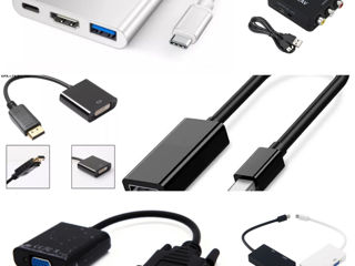 Адаптеры HDMI -DVI-D -VGA-DP -MINI DP- USB Type C- RCA