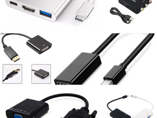 Адаптеры HDMI -DVI-D -VGA-DP -MINI DP- USB Type C- RCA foto 1