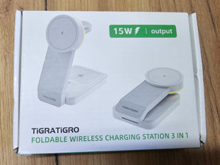 Statie de incarcare wireless 15 W Tigratigro Mag-safe 3 în 1