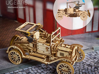 Puzzle 3D de mașini de epocă Kit de mașini cu acoperiș pliabil și motor functional cu 4 cilindri. foto 6