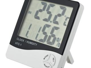 Измеритель влажности воздуха с термометром бытовой с часами и без foto 1