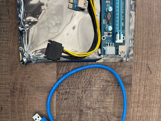 Chipal Ver009s Plus PCI-E Riser PCIE X1 to X16 6Pin Power 60CM USB 3.0