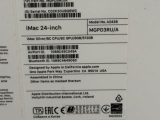 IMac 24 8/512gb chip M1 sigilat , Garantie 12luni foto 2