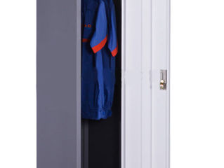 Dulap metalic pentru haine cu un compartiment, alb-gri 380x450x1850 mm-livrare-transfer