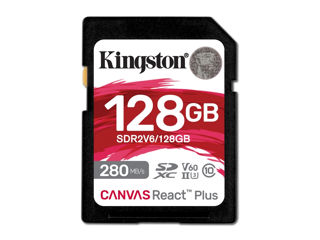 Kingston 128GB Canvas React Plus SDXC UHS-II 280R/100W U3 V60 pentru Full HD/4K