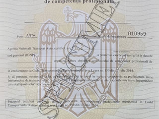 Certificat de competență șofer, manager, expert / сертификат профессиональной компетенции эксперт foto 3