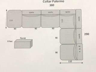 Canapea de colt Mille Palermo 3.8x2.9m stofa premium! foto 6