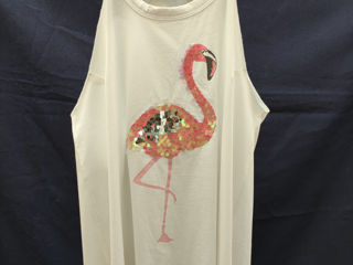 Женская футболка без рукавов с фламинго foto 3