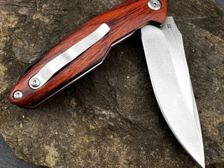 Оригинальный нож Vortek Grove, Red Wood, D2 Blade, Ball Bearing Flipper EDC foto 4