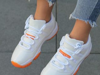 white and citrus jordans